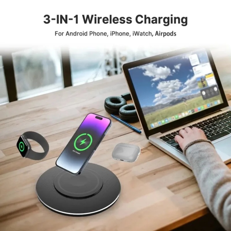 Smart Home Office - Compact 15W 3 In 1 Wireless