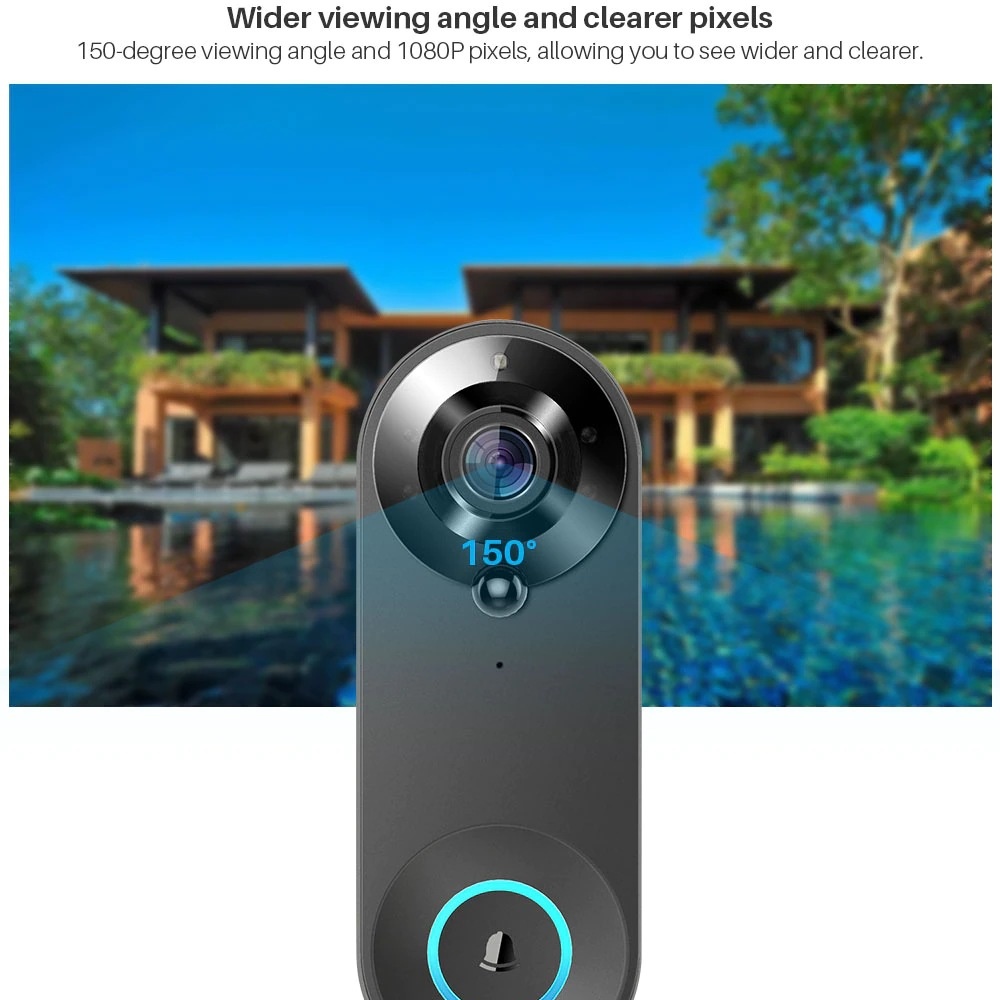 Tuya 1080P Wireless WIFI Doorb - Smart Home Battery Camera review and price