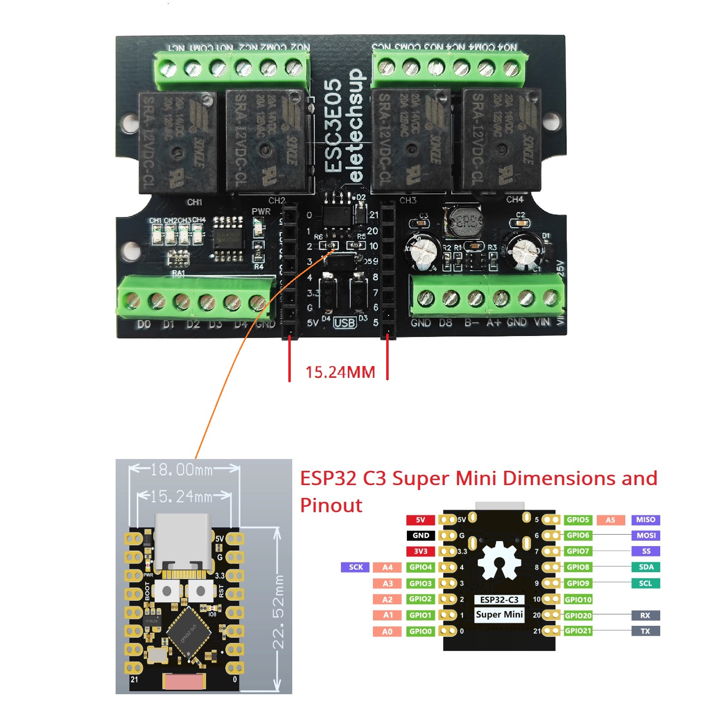 ESC3B04 ESP32-C3 Industrial Re - Smart Home With Plc review and price