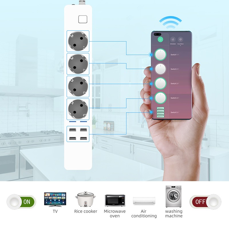 WIFI Smart Power Strip 4 AC Ou - Smart Power Strip review and price