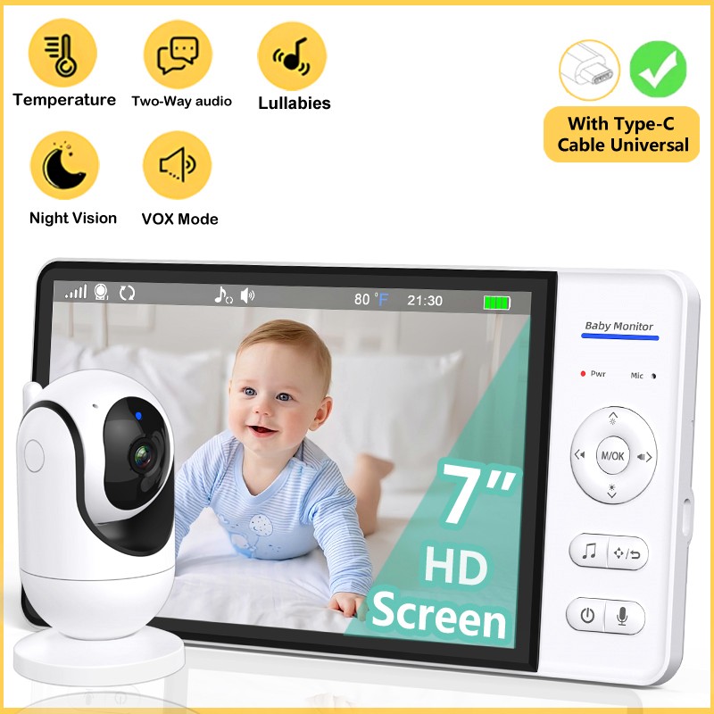 No WiFi 7 Inch Baby Monitor 2- - Smart Home Battery Camera review and price