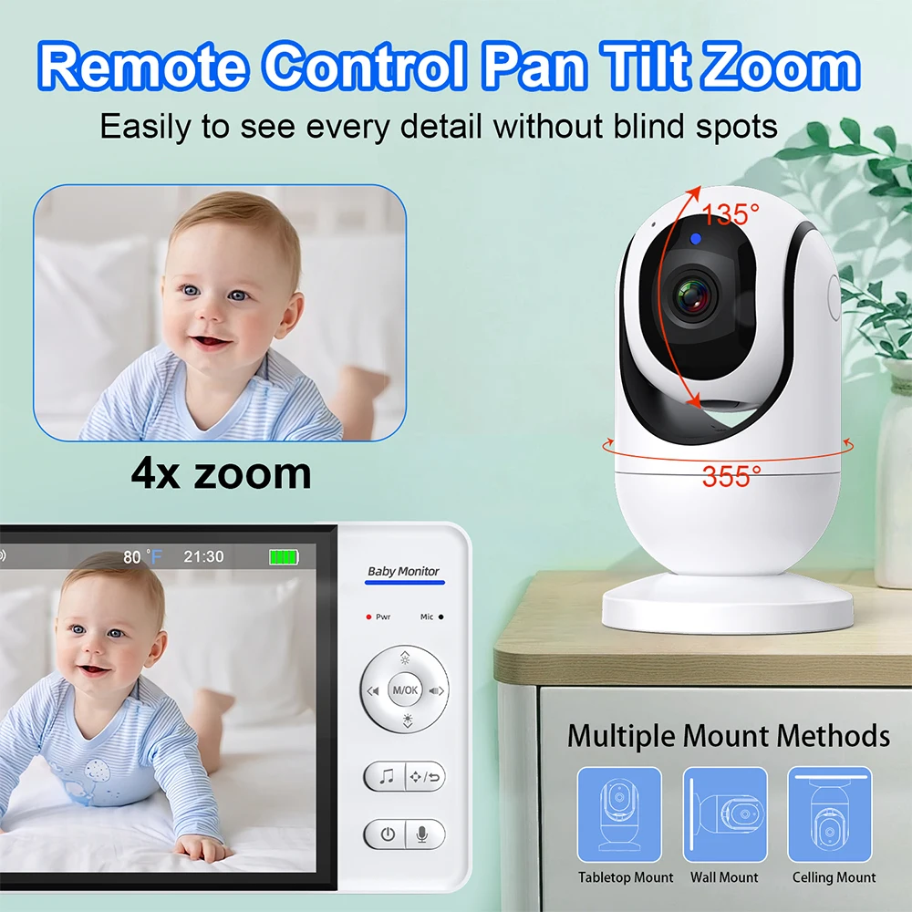 No WiFi 7 Inch Baby Monitor 2- - Smart Home Battery Camera review and price