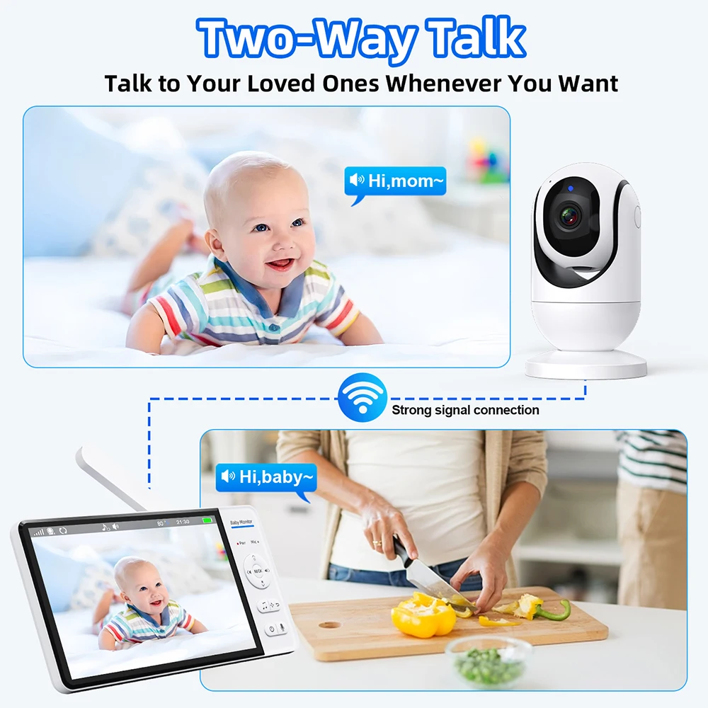 No WiFi 7 Inch Baby Monitor 2- - Smart Home Battery Camera review and price