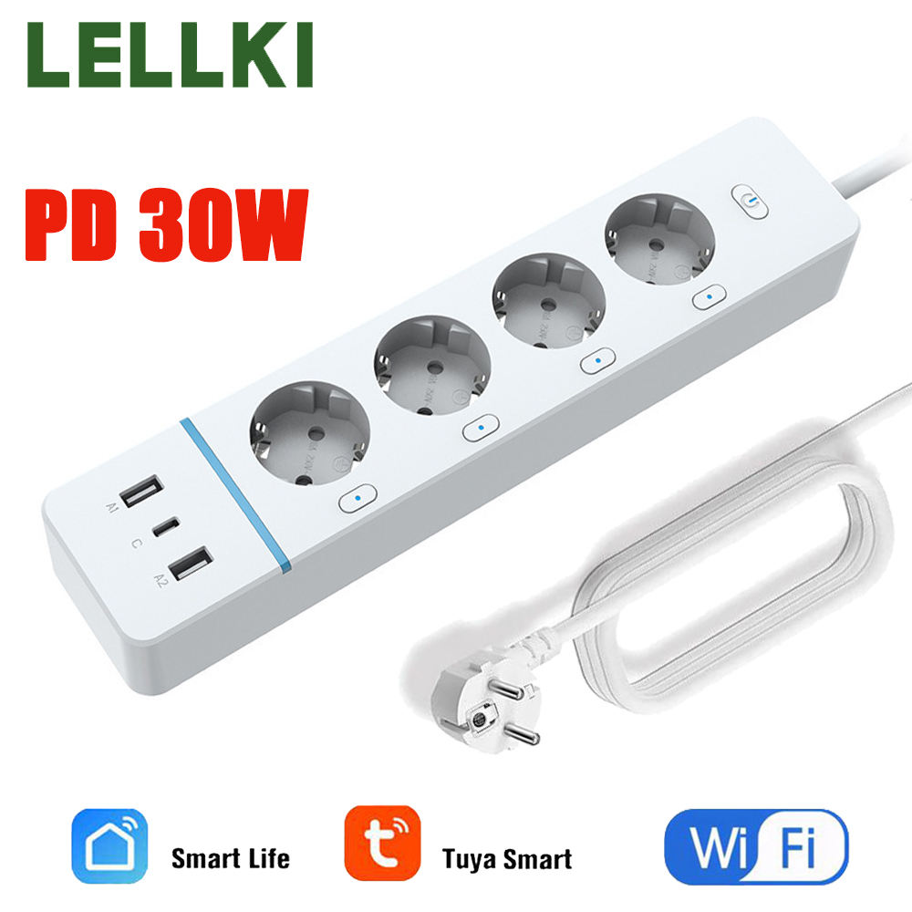 LELLKI WiFi Socket 2A1C PD30W  - Smart Power Strip review and price