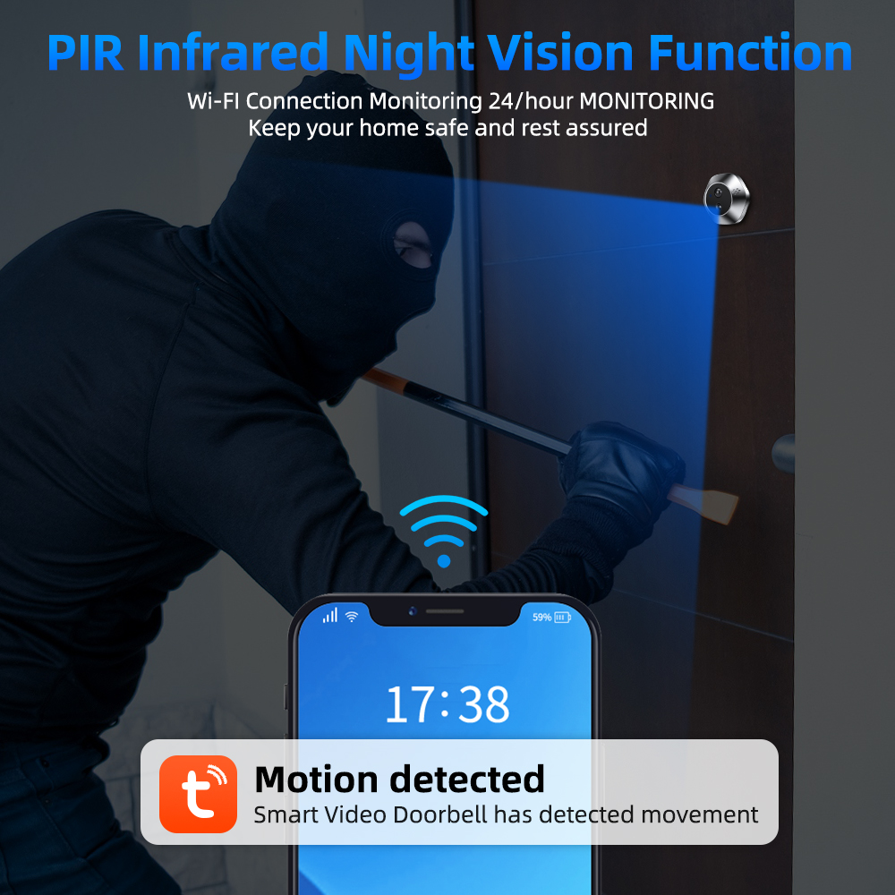 1080P WiFi Peephole Tuya Smart - Smart Home Battery Camera review and price